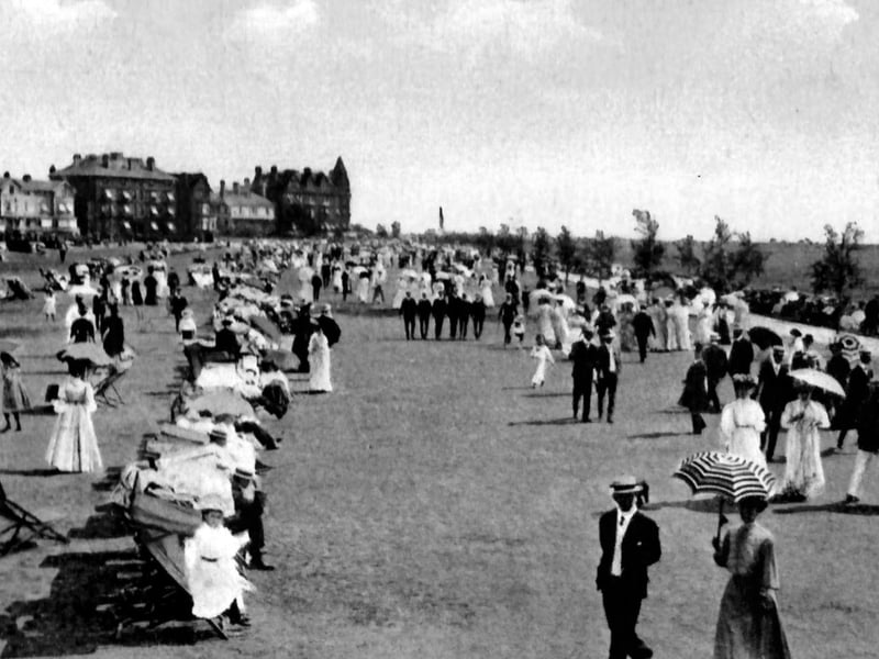 When ladies and gentlemen dressed to go for a stroll. A summers day Ladies Mile, Southsea Common.