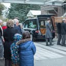 Funeral of Eunice Forehead on Monday 30th October 2023. Pictured: Hearse carrying the body of Eunice Forehead going into Portchester Crematorium, Portchester. Picture: Habibur Rahman.