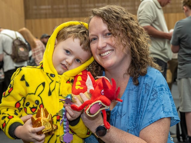 Leo, 4, from Havant, with his mum at Pokemania on Saturday, May 3.  Photos by Alex Shute