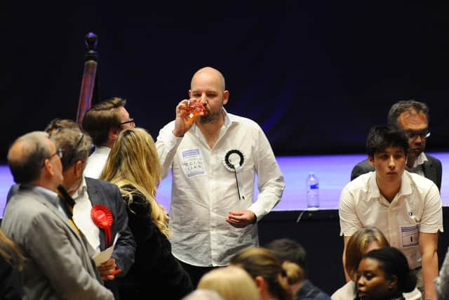 : George Madgwick, leader of the Portsmouth Independent Party at last week's election count. Picture: Sarah Standing (020524-8108)