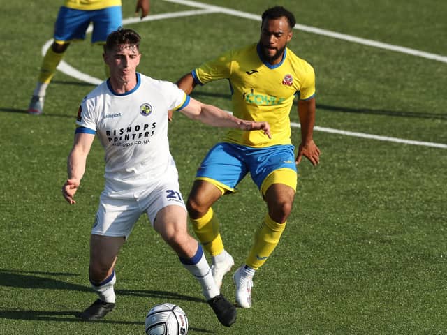James Roberts netted in Hawks' FA Cup win over Billericay. Picture: Dave Haines