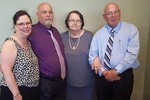 From left: Marlene Dwzwik, Ed Edberg, Cathy Miller and Robert Edberg, the long-lost siblings in Michigan, of Sandra Cale. George Edberg fathered Sandra with Adelaide Lane while based in the UK as an American soldier during the Second World War.