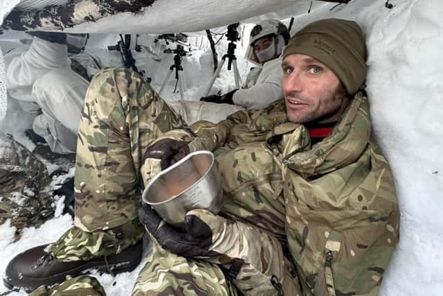 Guy Martin was holed up with the Royal Marines in Norway for Guy Martin: Arctic Warrior (Picture: Channel 4)