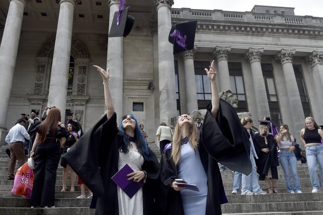 Portsmouth University students graduating on Tuesday, July 16, 2024, in The School of Education, Languages and Linguistics.Picture: Sarah Standing (160724-7254)