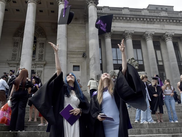 Portsmouth University students graduating on Tuesday, July 16, 2024, in The School of Education, Languages and Linguistics.Picture: Sarah Standing (160724-7254)