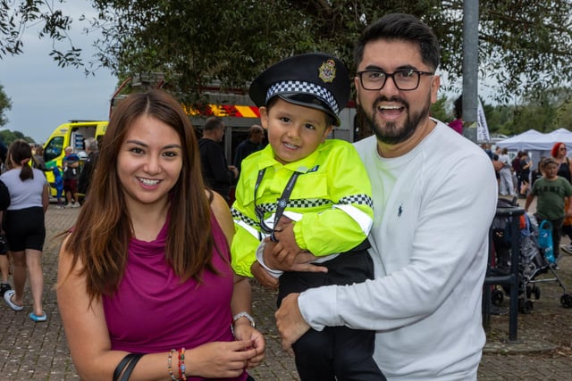 Martin Romero, 4, came dressed to impress with his mum and dad.  Photos by Alex Shute