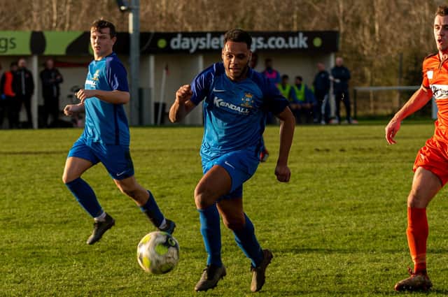 Rudi Blankson hit a hat-trick in Baffins Milton Rovers' win over Hythe & Dibden. Picture: Vernon Nash (010220-033)