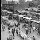 An aerial view of the Charlotte Street market on November 26, 1975. The News PP5557