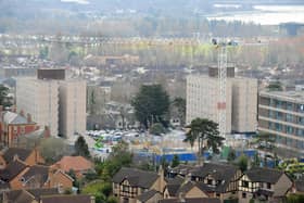 The crane at Queen Alexandra Hospital in Cosham, ready for work to start on the new A&E.
Picture: Sarah Standing (030323-5985)