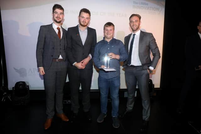 (L-R) Robert Ball, Kieran Wright, Samuel Gandy with sponsor Bradley Eyles from Apollo Motor Group.
Picture: Sam Stephenson