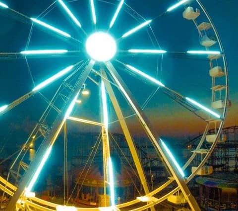 The Solent Wheel lights up the night sky.