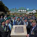 Royal Marines veterans with the new memorial plinth to NP8901.