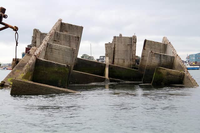 The Mulberry Harbour caisson in Langstone Harbour. Picture: Bob Hind