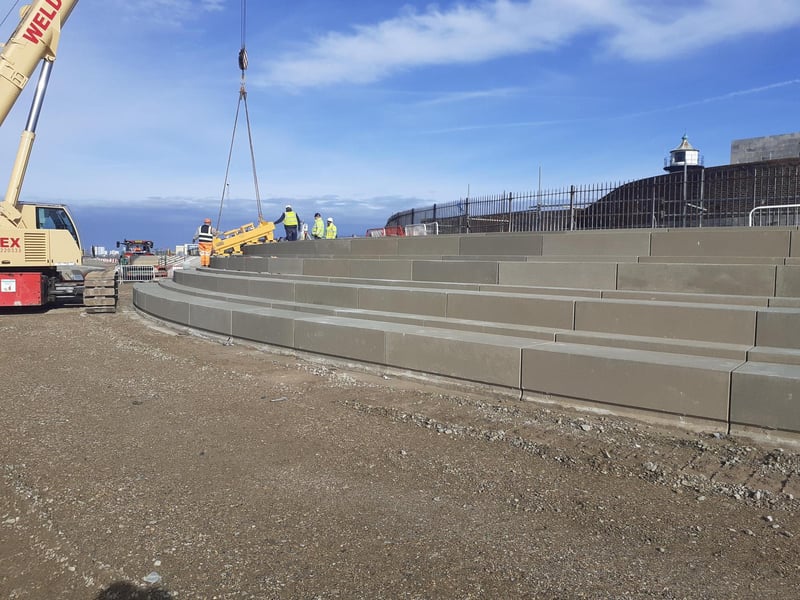 Work is progressing well to install the 'Theatre of the Sea'