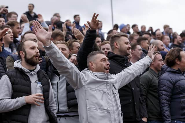 892 Pompey fans made the trip to Accrington today.  Picture: Daniel Chesterton/phcimages.com