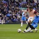 Kusini Yengi fires Pompey ahead in the 77th minute against Peterborough.