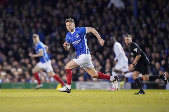 Lee Evans in action for Pompey during his brief stay at Fratton Park