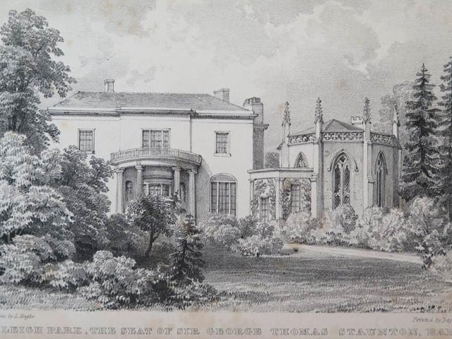 View of Leigh Park House from the frontispiece of “Notices of the Leigh Park Estate” 1836.. Image: Hampshire County Council