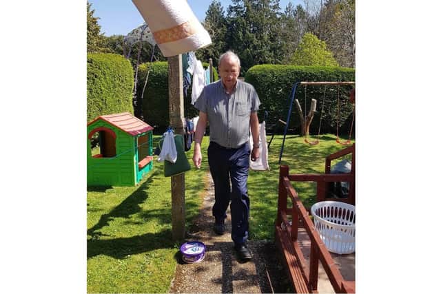 Peter Baldwin, 77 from Bedhampton, is walking 100 laps of his garden each day during lockdown to try and raise £1,000 for the NHS