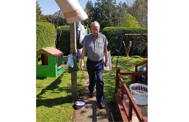 Peter Baldwin, 77 from Bedhampton, is walking 100 laps of his garden each day during lockdown to try and raise £1,000 for the NHS