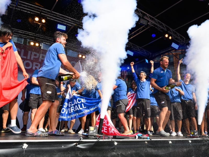 Team Zhuhai, led by Southampton sailor, James Finney, finished third overall. Picture: Keith Woodland (270721-200)