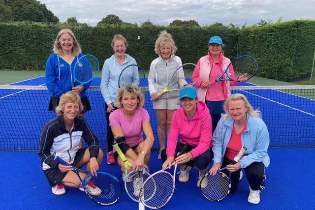 Rowlands Castle 2nds v Avenue 4ths. Back (from left) Mary Robinson (captain), Michele Voysey, Sally Barwood, Angy Bryson. Front: Debbie Tapply, Jane Mellor, Lisa Giles, Lucy Scovell