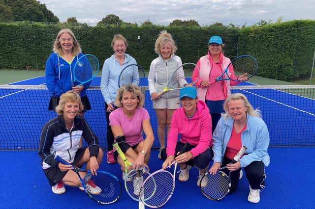 Rowlands Castle 2nds v Avenue 4ths. Back (from left) Mary Robinson (captain), Michele Voysey, Sally Barwood, Angy Bryson. Front: Debbie Tapply, Jane Mellor, Lisa Giles, Lucy Scovell