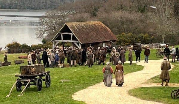 Cast and crew for the new version of Great Expectations spotted in Hampshire. Picture: SWNS