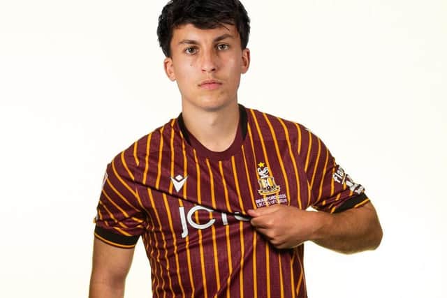 Tom McIntyre joined Bradford on loan on transfer deadline day.. Picture courtesy of BCAFC.