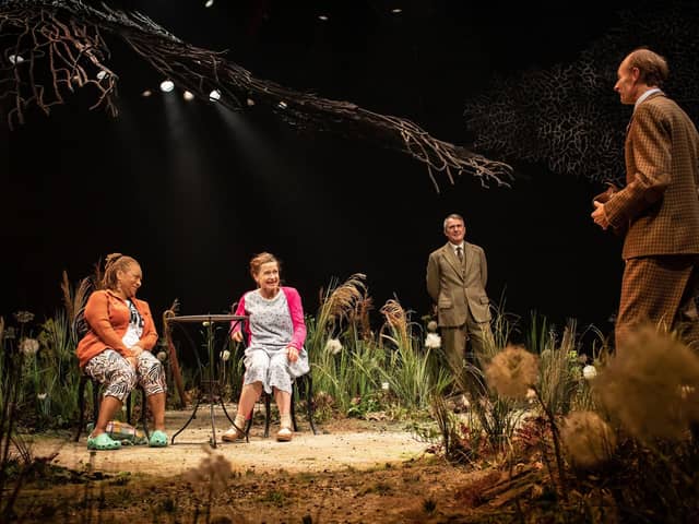 Doña Croll (Marjorie), Hayley Carmichael (Kathleen), Daniel Cerqueira (Harry) and John Mackay (Jack) in Chichester Festival Theatre’s Home, October 2021. Photo by Helen Maybanks