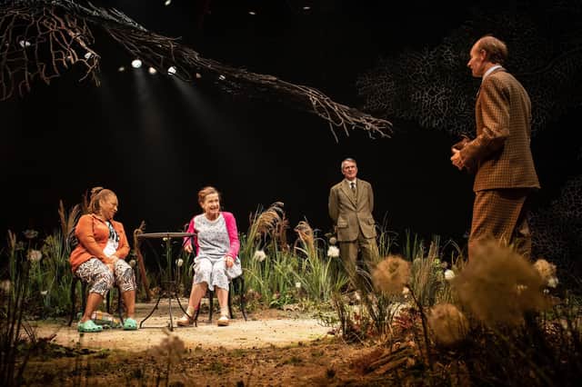 Doña Croll (Marjorie), Hayley Carmichael (Kathleen), Daniel Cerqueira (Harry) and John Mackay (Jack) in Chichester Festival Theatre’s Home, October 2021. Photo by Helen Maybanks