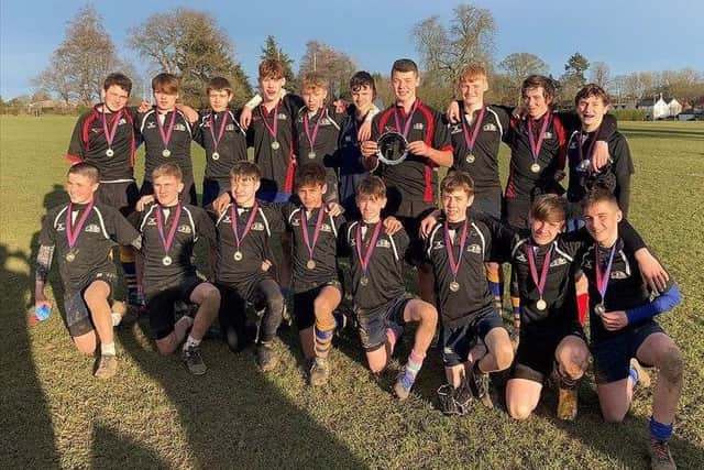 Bay House rugby team after winning the Hampshire Bowl