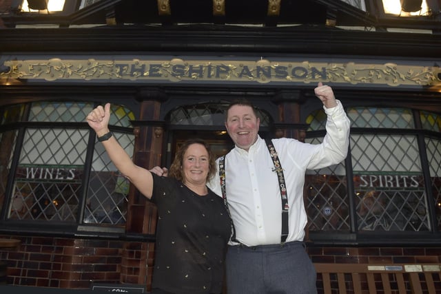 The Ship Anson is a lovely place to have a drink before an exciting match. Pictured: Landlords Maria and Keith Newby (170223-9718)