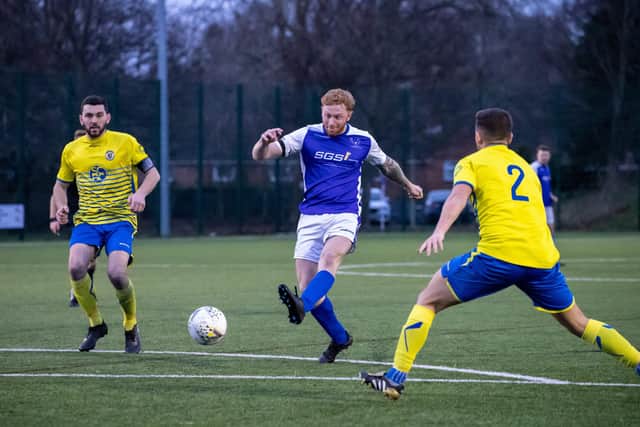 Denmead skipper Steve Field scored the only goal against Locks Heath. Picture by Alex Shute