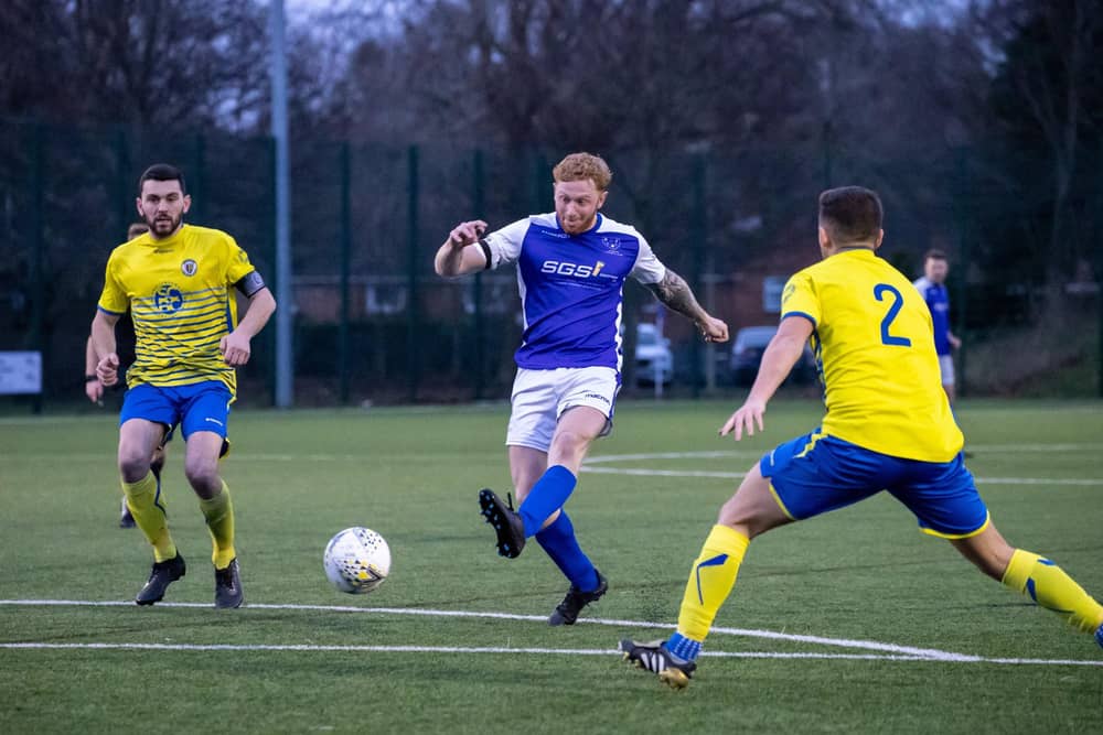 Denmead skipper Steve Field scored the only goal against Locks Heath. Picture by Alex Shute
