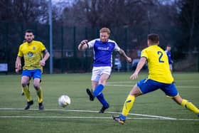 Denmead skipper Steve Field scored the only goal against Locks Heath. Picture by Alex Shute