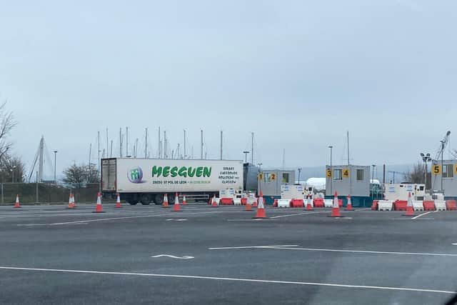 The first border readiness checks take place at Tipner in January, to ensure lorry drivers have all their paperwork in place to enter Europe. Picture: @HantsPolRoads