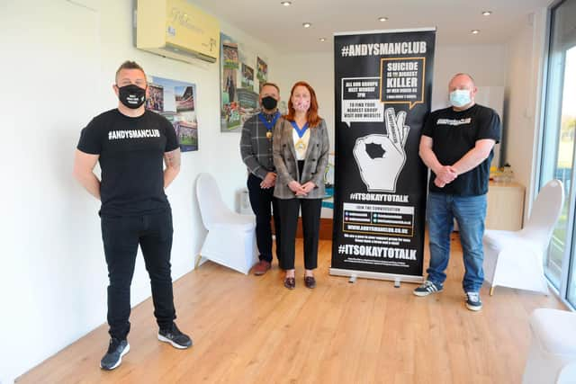 From left: Adam Bland (34) from Gosport, the mayor of Gosport Zoe Huggins and her consort Darren Huggins, and Steve Fletcher (41) from Hamble. Picture: Sarah Standing