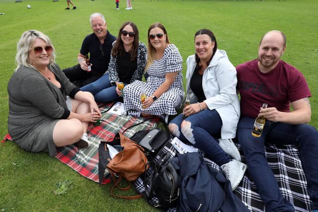 From left, Grace Le Mercier, Jay Commander, Laura Quelch, Ellis Hutchinson, Carly Ward and Jake Gough. Baffins Band Day at Baffins Milton Rovers FC's ground, PMC Stadium, Eastern Rd
Picture: Chris Moorhouse