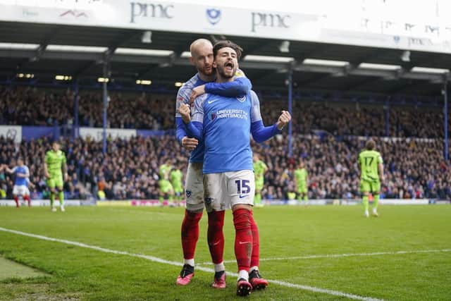 Owen Dale celebrates his goal today