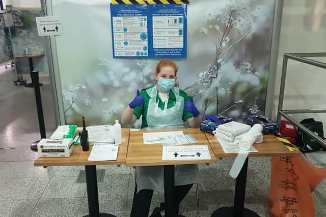 University of Portsmouth student Amy Hughes carrying out Emergency Department duties during the first Covid wave.