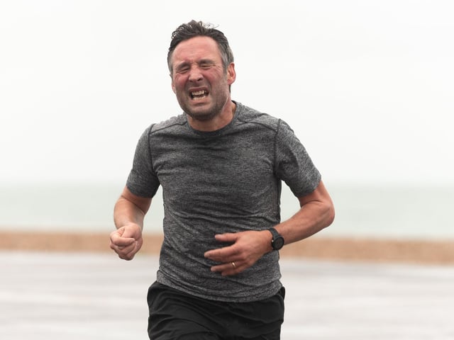 A competitor battling hard in the Southsea parkrun. Picture: Keith Woodland (010421-26)