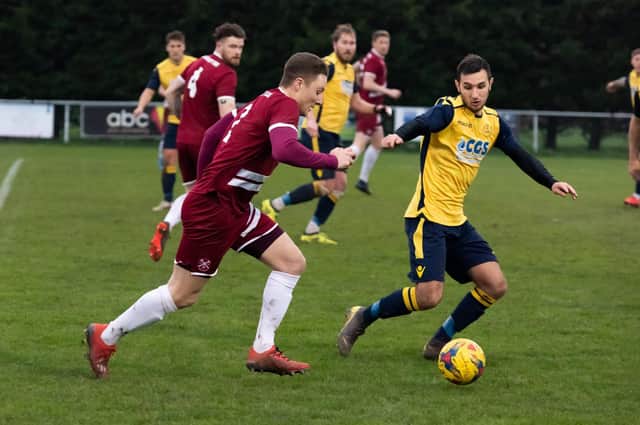 Connor Hoare, right, was among the Petersfield players rested at the weekend ahead of Tuesday's Wessex League Division 1 play-off semi-final. Picture: Duncan Shepherd
