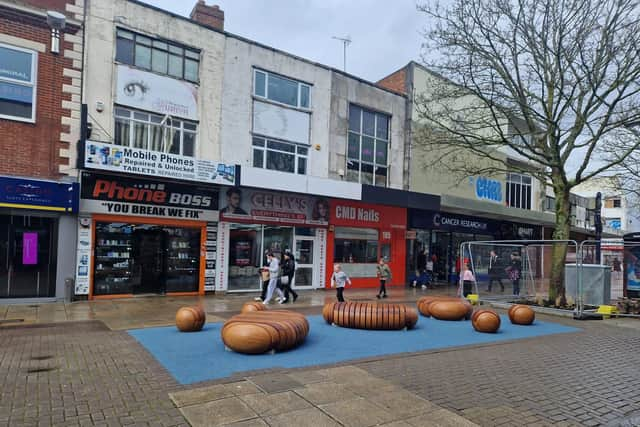 Changes include new seating, more planting, play equipment for children, new cycle stands, and a pavement graphic by local artist, Angela Chick following a successful competition run in conjunction with the council’s Safer Streets team.