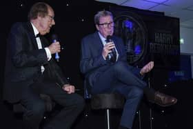 Harry Redknapp at Fratton Park last night with Fred Dinenage. Pic: www.Jasonbrownphotography.co.uk