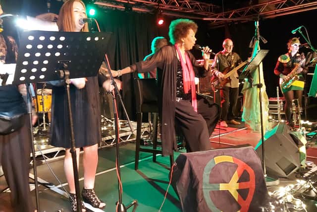 Susan Cadogan, backed by Emz All Stars at The Lens Studio, Portsmouth, June 9, 2023.
