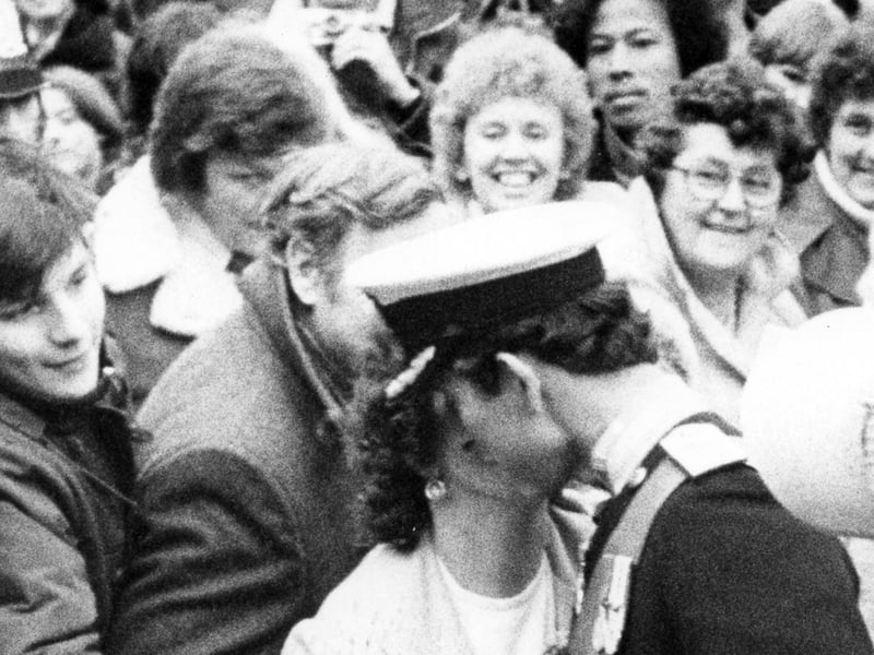 Prince Charles on his walk through Portsmouth before the Freedom of the City ceremony in 1979.