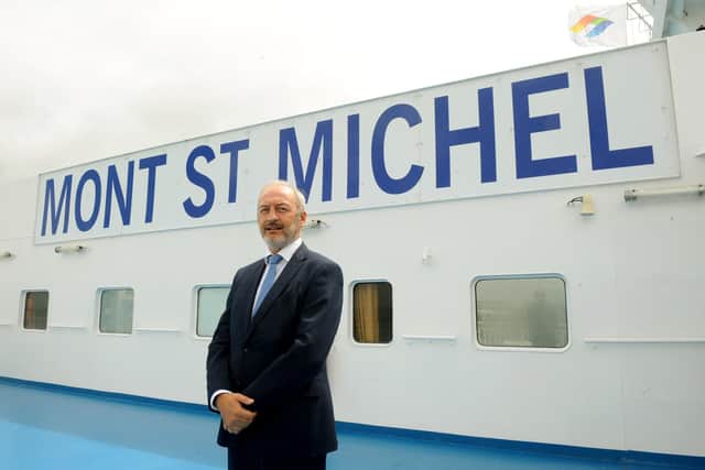 Brittany Ferries' chief executive Christophe Mathieu, pictured on the Mont St Michel as she departed Portsmouth in June 2020 for the first time in three months
Picture: Sarah Standing (290620-745)