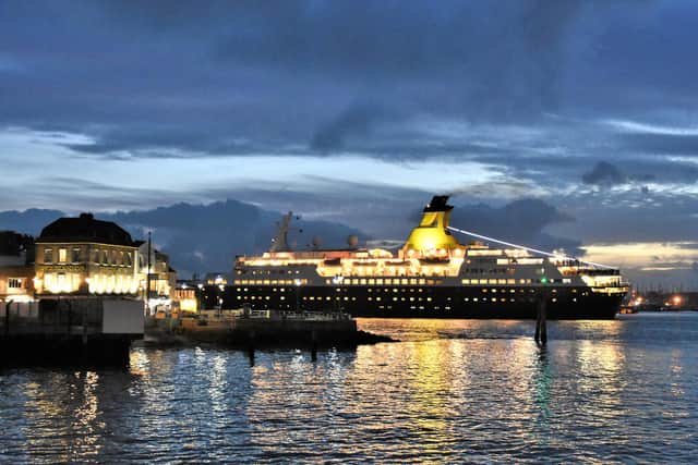 Cruise ship Saga Pearl II passing the Still and West and Spice Island pubs on its way out of Portsmouth harbour on November 13 at the start of a Mediterranean cruise calling first at Lisbon. Picture: Stephen Ashton.