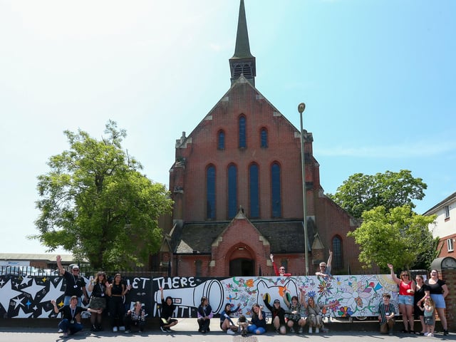 A mural is painted in a collaboration between St John's C of E Church on Forton Road, Gosport, and Gosport and Fareham Multi-Academy TrustPicture: Chris Moorhouse (jpns 270523-20)
